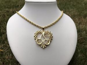 Collar con colgante <span class=keywords><strong>de</strong></span> dibujos animados con marco <span class=keywords><strong>de</strong></span> corazón Rollie <span class=keywords><strong>DE</strong></span> PEPITA chapada en oro <span class=keywords><strong>cereza</strong></span> <span class=keywords><strong>de</strong></span> acero inoxidable personalizado, cadena <span class=keywords><strong>de</strong></span> moda, regalo <span class=keywords><strong>de</strong></span> joyería - Product Image 3