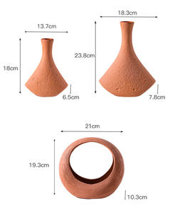 Jarrón de Terracota de Estilo Nórdico, Jarrón Artesanal para la Entrada y la Sala de Estar, Maceta Artesanal para <span class=keywords><strong>Flores</strong></span> Secas - Product Image 6