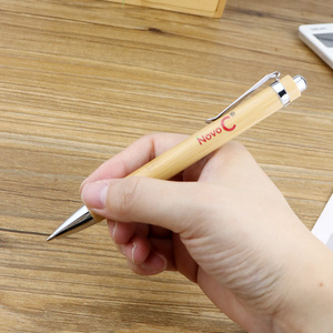 Logo personalizzato eco-friendly in legno di bambù penna a sfera 1.0mm larghezza di scrittura blu/inchiostro nero durevole per uso sostenibile per ufficio e scuola - Product Image 4