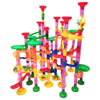 Circuit de course en marbre 3D STEM DIY éducatif, 113 pièces, jeu de construction de labyrinthe de tuyaux, jouet pour enfants, jeu d'apprentissage en intérieur