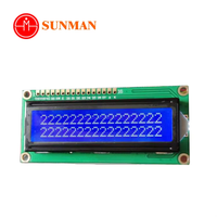 Modul LCD 16*2 Karakter STN Biru Negatif Lampu Latar Putih HD44780 Pengontrol 5V SMC1602A7