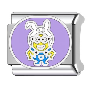 Stocked Stainless Steel Detachable Italian Module Bracelet <b>Men</b> and Women Minion Pattern Splicing DIY Bracelet Jewelry Gift - Product Image 6