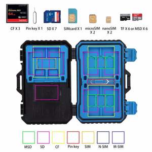 PULUZ-lector de tarjetas + 22 en 1 caja de almacenamiento para 1 Tarjeta SIM estándar + 2 micro-sim + 2 nano-sim + 7SD + 6TF + 1 PIN de tarjeta - Product Image 5