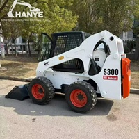 Chargeuse sur pneus Bobcat S300 d'occasion, moteur Kubota V3800 d'origine, levage vertical, 3,7 tonnes, pour la construction et l'aménagement paysager