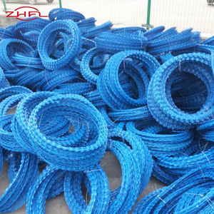 Fil de rasoir de garde individuel en rouge enroulé Cbt 65 Barebd mur de serpent droit avec des limites bleues double par fait de fil d'acier - Product Image 3