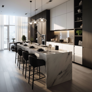 AisDecor Armoire de cuisine professionnelle de style luxueux et contemporain en bois massif à prix compétitif - Product Image 1