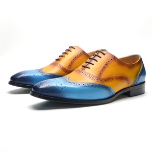 High-quality Oxford Multi-color Handcrafted Top-grain Cowhide Versatile British Business Formal Men's Leather <b>Shoes</b> - Product Image 3
