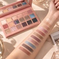 Palette de fards à paupières 18 couleurs, haute pigmentation, finition mate, scintillante, multi-finitions, légère, marque privée, OEM, ODM, cosmétique