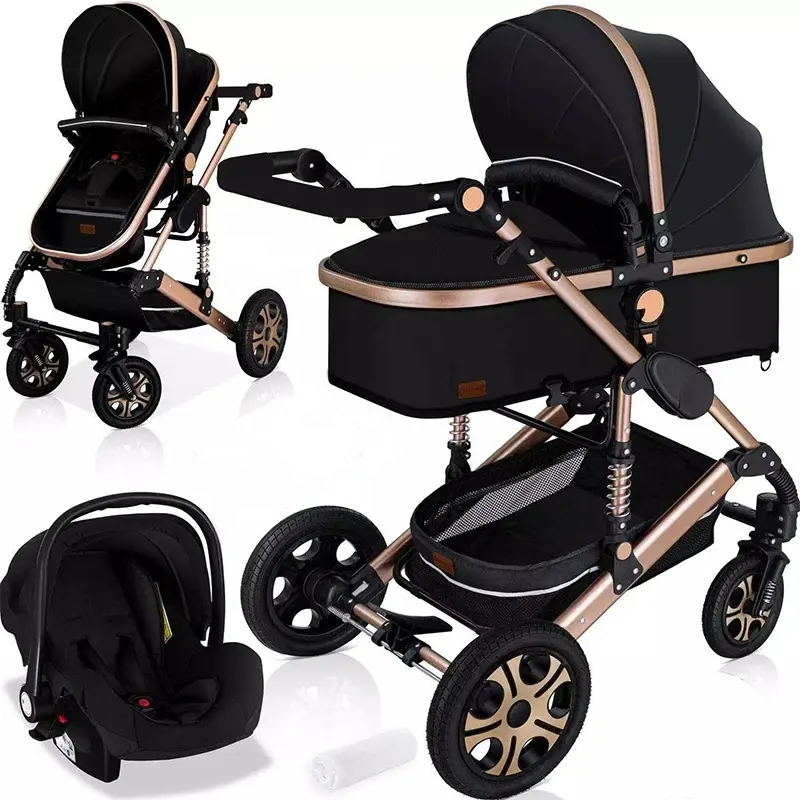 Multifunctional new born toddler baby sleeping stroller modern light weight infant prams luxury foldable 3 in 1 baby strollers