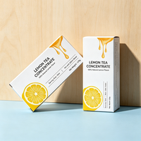 Boîte d'emballage de boissons auto-élevable en carton ivoire personnalisée pour fruits lyophilisés, thé, café instantané, jus de citron