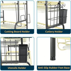 3-Layer Chopsticks Dishes <b>Storage</b> <b>Kitchen</b> Counter Drainage Dish Drying Rack With <b>Storage</b> Holder <b>Kitchen</b> Organization and <b>Storage</b> - Product Image 5