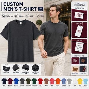 เสื้อยืดผู้ชายแบบสั่งทำ200กรัมผ้าคอตตอนคอมบ์ทรงพอดีตัวปกติว่างเปล่าคอกลมแขนสั้นสีทึบถักเป็นมิตรต่อสิ่งแวดล้อมแนวสปอร์ต - Product Image 1