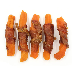 Makanan ringan hewan peliharaan 100g makanan anjing mengunyah tulang kentang manis dibungkus ayam sehat alami grosir OEM - Product Image 4