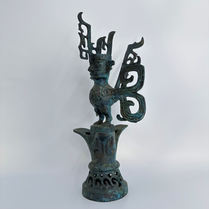 Tardo Shang dinastia Sanxingdui bronzo testa umana artefatto ottone lucido placcato uso per regalo portato alla luce Guanghan Sichuan rovine - Product Image 5