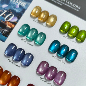 AILANUO 10 Colores Nuevo y Popular Esmalte de Uñas en Gel UV Efecto Ojo de Gato con Brillo, Estándar Europeo, Sin HEMA ni TPO, Muestras Gratis - Product Image 4