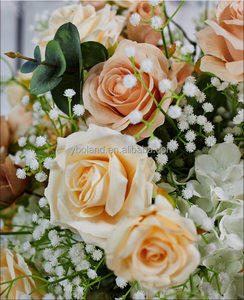 Décoration de table de mariage, centre de table artificiel en forme de boule de roses couleur champagne de 55 cm, H108, nouvelle collection. - Product Image 5