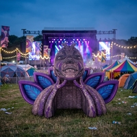 APEX Müzik Festivali Zarif Tanrıça LED DJ Şişme Dağ Başlı Sahne Çadırı CE Sertifikalı Marka Promosyonları için Özel Logo