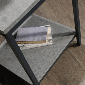 Ultra Modern Gray Marble Top End Tea <strong>Coffee</strong> <strong>Table</strong> <strong>Uk</strong> Style Stainless Nesting Set <strong>Storage</strong> Two Layer Under Couch Center Side <strong>Table</strong> - Product Image 2