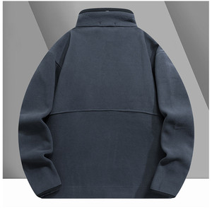 Veste de rue en micropolaire pour hommes, confortable, souple, col montant, fermeture à glissière, 400g, automne hiver - Product Image 2
