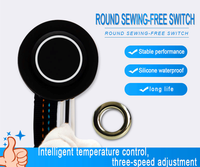 Interrupteur rond Intelligent en Silicone, 1 paire, contrôle de température, étanche, 3.7-12V, bouton-poussoir pour vêtements chauffés, ceinture
