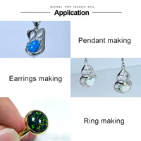 5 pièces/lot perles rondes à dos plat en opale de feu blanche pour la fabrication de bijoux perles de Cabochons en opale synthétique 2mm-10mm