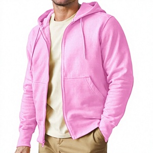 Sweat à capuche unisexe zippé, hiver, décontracté, chaud, en tissu polaire Spandex/Coton, coupe classique, formel, couleur unie, séchage rapide, fournisseur OEM ODM - Product Image 1