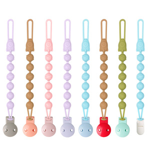 Attache-sucette colorée en silicone avec perles, sans BPA, de qualité alimentaire, à thème crèche, pour poussette et sac à couches - Product Image 3