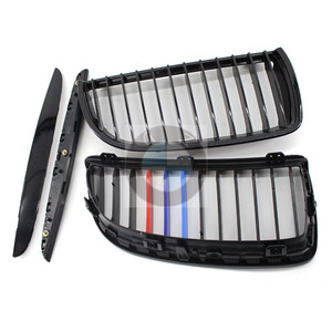 Parrilla Delantera para BMW E90 E91, Negro Brillante Tricolor, Barra Única, Estilo M, Pieza de Mejora - Product Image 3