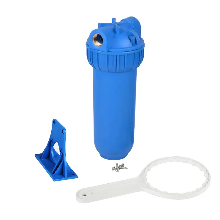 Alta pressão água filtro habitação 10 "plástico água filtro habitação com 1/2" 3/4 "1" connecter