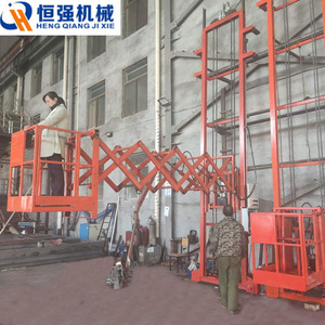 Plateforme élévatrice à ciseaux mécaniques Hengqiang, 1000 kg, plateforme de travail industrielle en acier avec garde-corps - Product Image 2