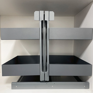 Modern Universal Magic Corner Kitchen <b>Cabinet</b> Blind Corner Pull 3-Layer Metal <b>Grey</b> Basket With ISO9001 Certification Magic Corne - Product Image 3
