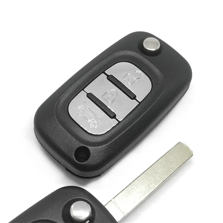 Topbest 2/3 buttons Filp Car Remote Key Case shell for R-enault F-luence C-lio M-egane Kangoo Modus With HU83/NE73/VA2T Blade