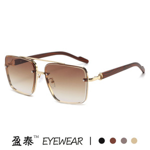 Yingtai Eyewear Metal <b>Square</b> Frame <b>Sunglasses</b> Gold UV400 Men Driving - Product Image 5