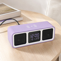 Wohndekor Digitaler Holz-Smart-Mini-Lautsprecher Nachttisch Elektrischer Schreibtisch FM-Radio Studio LED Holz-Lautsprecher Wecker