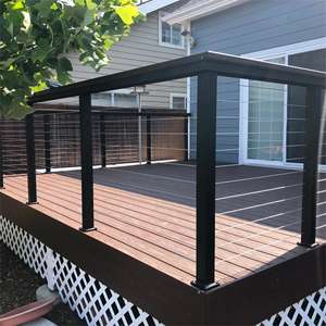 Rampes de câble <span class=keywords><strong>en</strong></span> acier inoxydable robustes pour terrasse, porche et patio, garde-corps d'extérieur résistant aux intempéries d'aspect moderne - Product Image 6