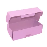 Scatola d'imballaggio della scarpa dei vestiti del mailer ondulato rosa di progettazione della scatola di carta d'imballaggio amichevole su ordinazione all'ingrosso di trasporto con il logo
