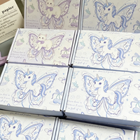 Boîtes d'expédition mignonnes en forme de papillon, de chat et d'unicorn, boîtes en papier kawaii, boîtes pour cartes à collectionner, cartes postales, petits emballages cadeaux portables