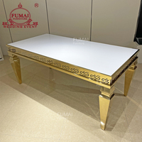 Nouveau modèle 2025 : Ensembles de tables rectangulaires modernes en acier inoxydable et MDF pour l'extérieur – Mobilier de salle à manger hôtelier