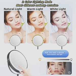 8 "màu đen thắp sáng Sạc máy tính để bàn gương trang điểm - Product Image 2