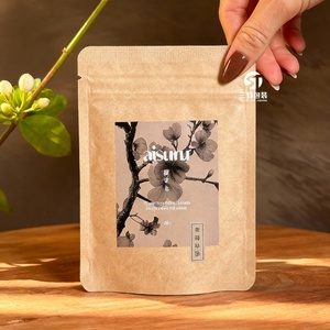 Custom Logo Kraft Paper WellnessTea Zipper Packaging <b>Bag</b> Heat Seal Three <b>Side</b> Seal Food Grade Packaging <b>Small</b> Quantity - Product Image 3