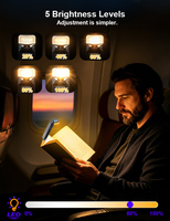 Lampe de lecture LED à clip avec logo personnalisé OEM, rouge, 623 nm, ambre, lumière de lecture portable, rechargeable par USB, lumière blanche chaude