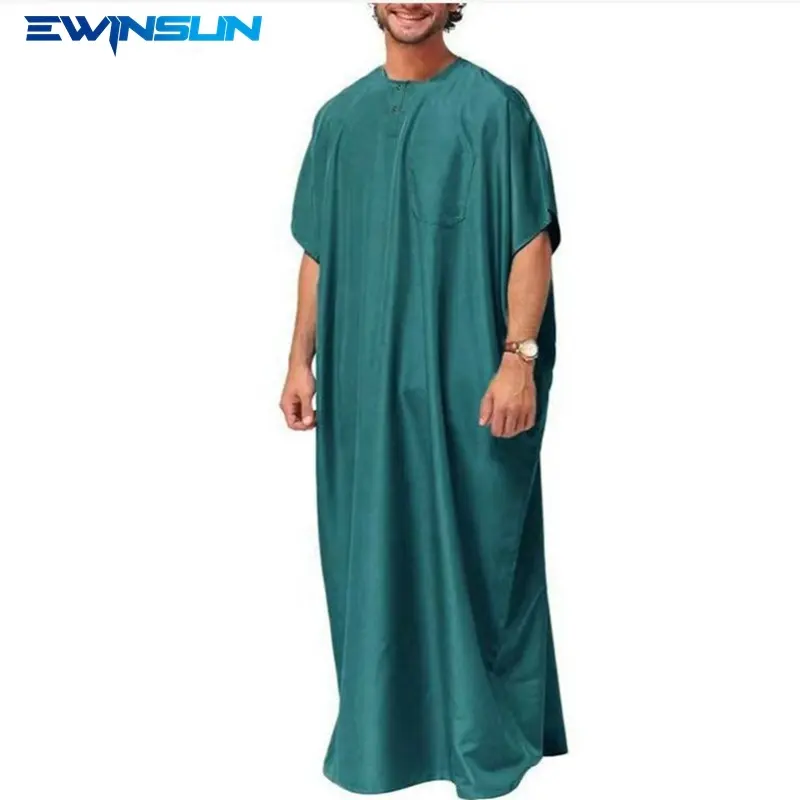 Thobe pour hommes musulmanes, chemise ample et malaisienne à manches courtes, nouvelle collection, pour l'été, style arabe moyen-orient, dubaï, islamique, 2020