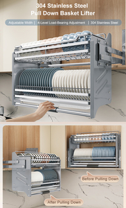 Giá để đồ nhà bếp HNOSS Roeasy, hệ thống kéo xuống, nâng hạ, giỏ kéo xuống, giá để đĩa - Product Image 6