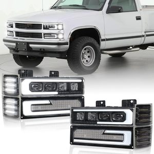 Faros Delanteros LED OVOVS con Luces de Señalización DRL de Bienvenida, Luces de Posición Laterales Delanteras LED para Chevy C/K 1500 2500 3500 <span class=keywords><strong>Silverado</strong></span> 1994-1998 - Product Image 1