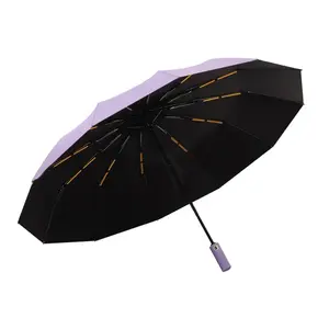 Venta al por mayor promocional personalizado Auto parasol cubierta compacto portátil lluvia automático a prueba de viento 3 plegable protección UV paraguas de coche