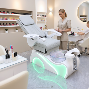 Sillón de Pedicura Eléctrico de Cerámica de Lujo Moderno con Hidromasaje Magnético y Lámpara LED de 7 Colores para Salones de Belleza y Centros de Spa - Product Image 2