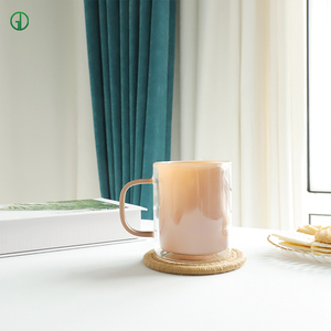 Taza de <span class=keywords><strong>doble</strong></span> pared de vidrio de borosilicato alto, cerámica moderna resistente al calor para té de capuchino, Latte Té Espresso, bebidas calientes - Product Image 3