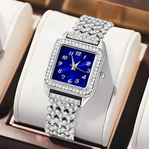 <span class=keywords><strong>Orologio</strong></span> al quarzo <span class=keywords><strong>verde</strong></span> da <span class=keywords><strong>donna</strong></span> con diamanti quadrati di moda all'ingrosso - Product Image 4