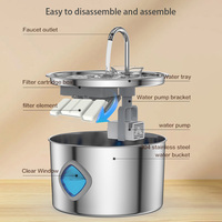 Distributeur d'eau pour animaux de compagnie en acier inoxydable 304, 3,2 L, filtration multiple, fontaine à eau automatique pour chats et petits chiens