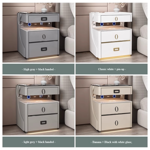 Chất lượng cao hiện đại sang trọng thông minh Bàn Cạnh Giường ngủ với đèn LED không dây sạc an toàn Bluetooth Loa phòng ngủ đồ nội thất bằng gỗ - Product Image 6